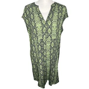 Anthropologie Women's Green Snake Print Rachel Tunic Dress Size Small